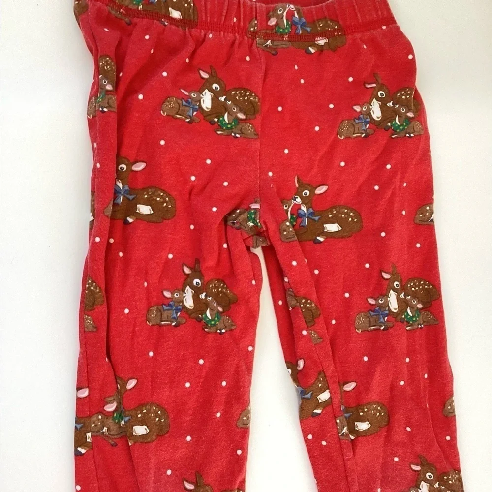 Mini Boden Christmas Pajama Set Sz 8 Red  Reindeer Santa Lounge